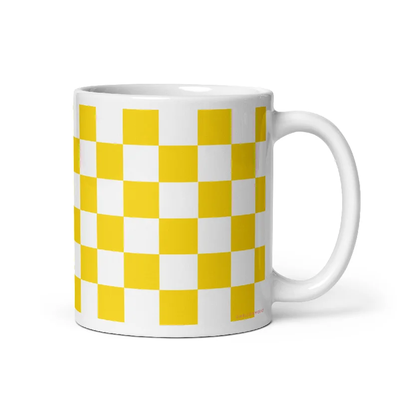 YELLOW CHECKERBOARD MUG