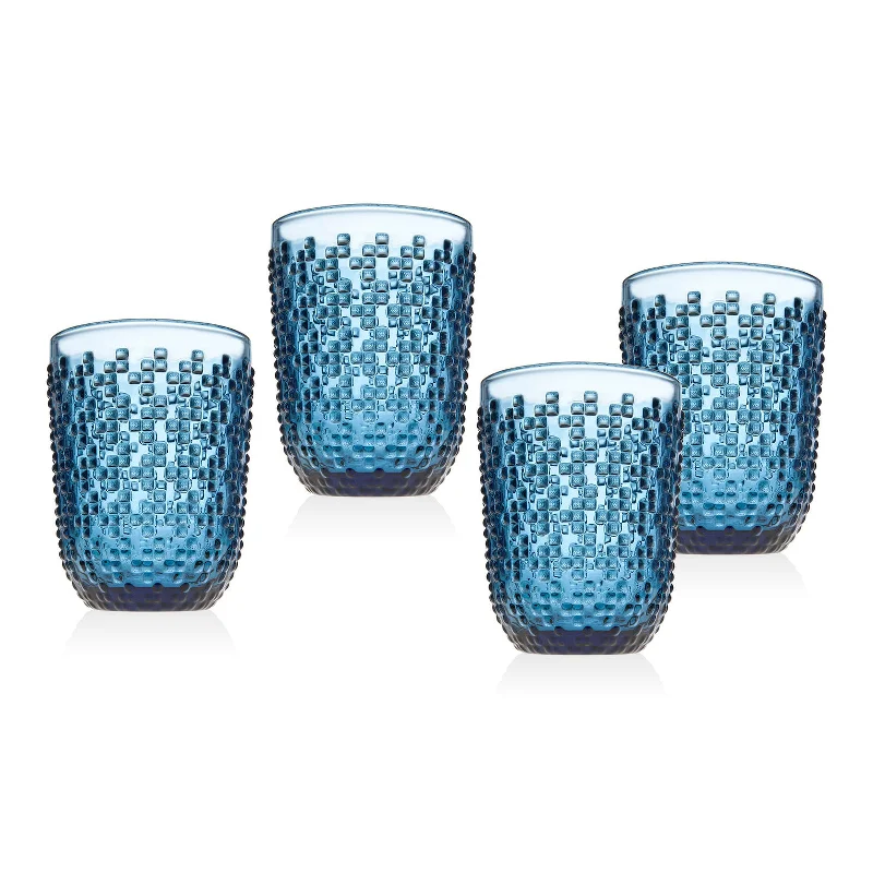 Alba Blue Double Old Fashion, Set of 4