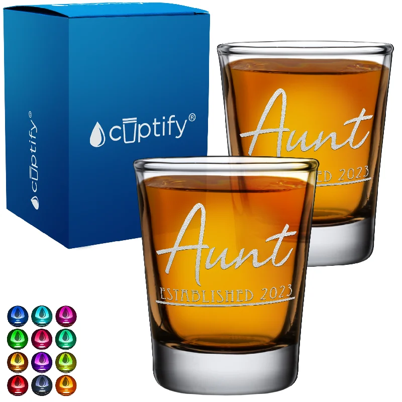 Aunt Established 2oz Shot Glasses - Set of 2