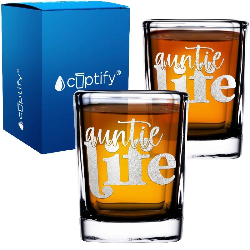 Auntie Life 2oz Square Shot Glasses - Set of 2