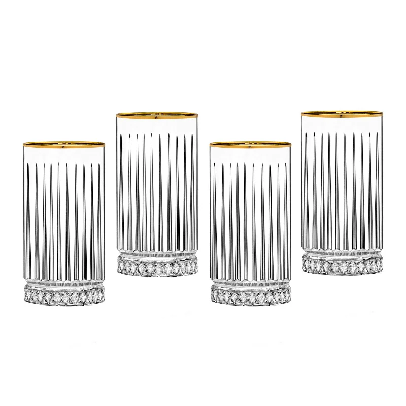 Avenue Gold Rim Highball, Set of 4