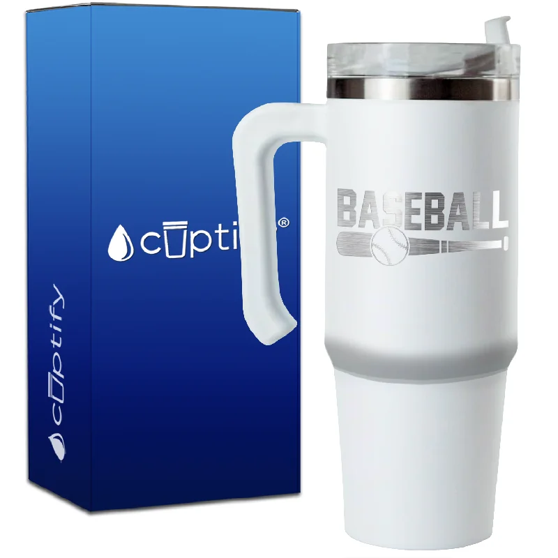 Baseball Bat and Ball on 30oz Baseball Travel Mug