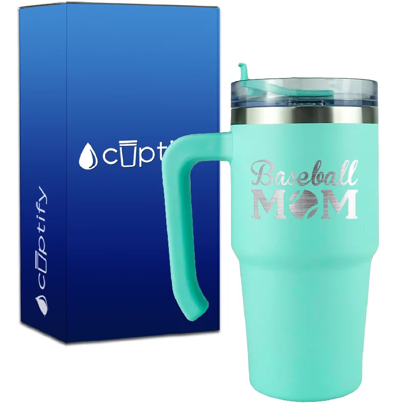 Baseball Mom on 20oz Baseball Travel Mug