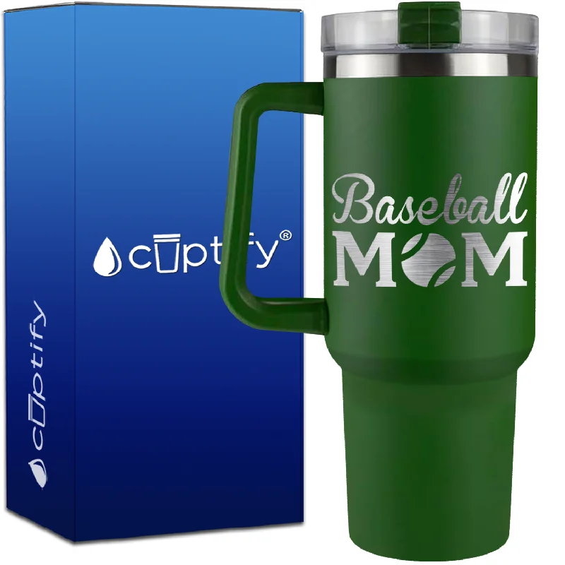 Baseball Mom on 40oz Baseball Traveler Mug