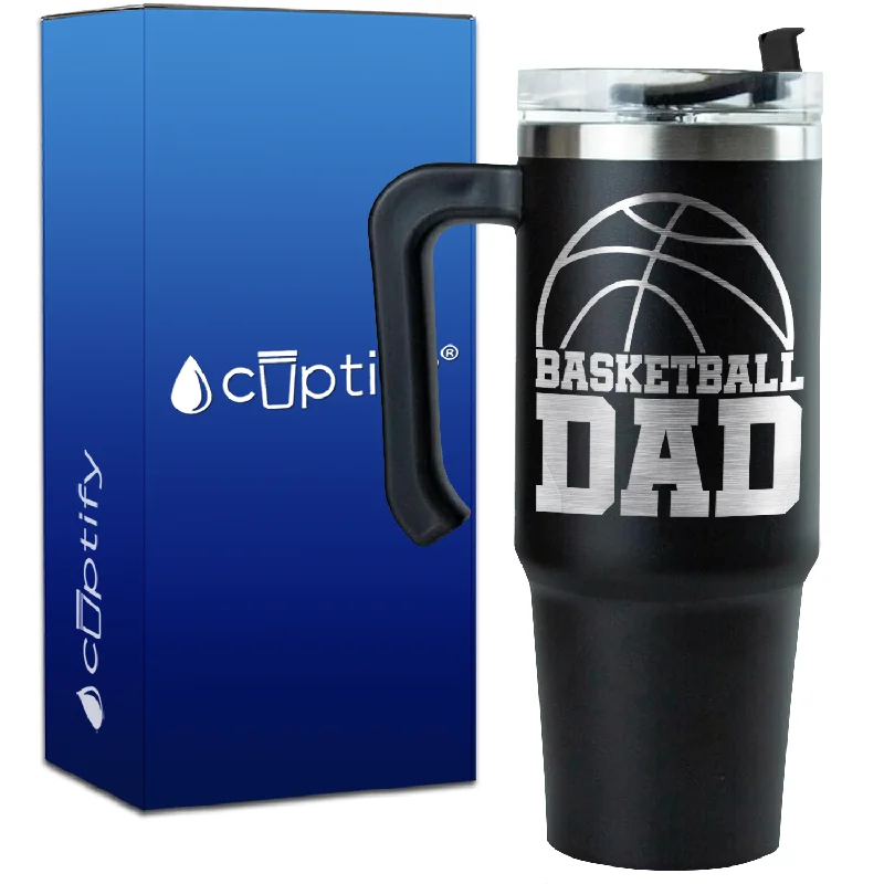 Basketball Dad Half Ball on 30oz Basketball Travel Mug