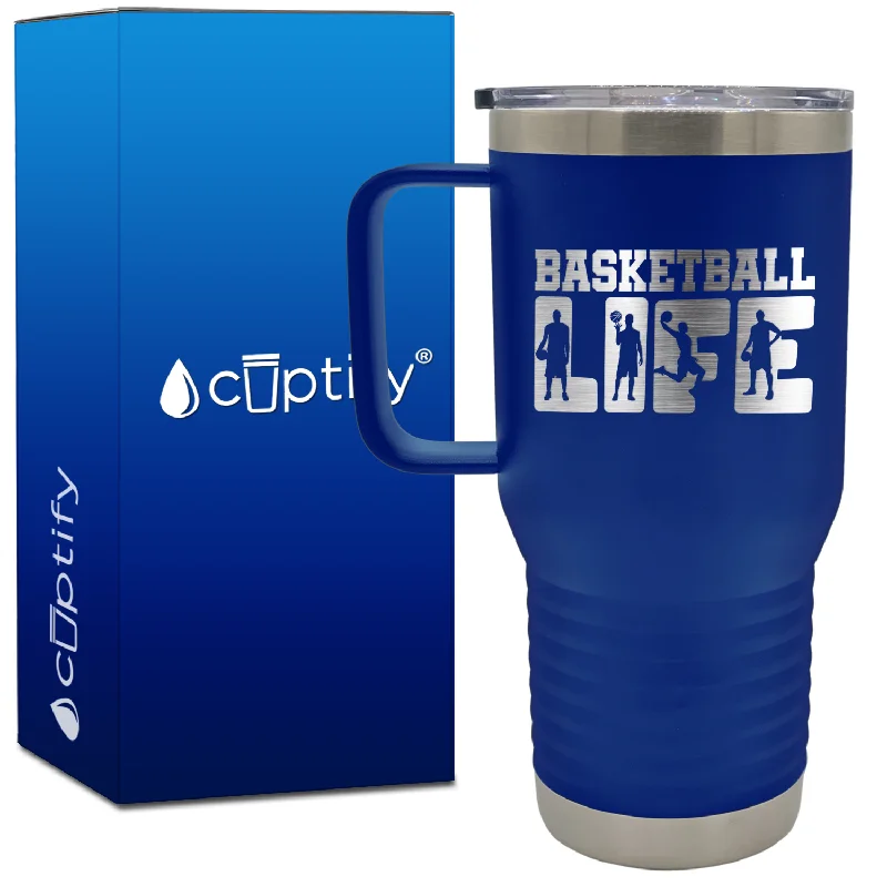 Basketball Life 20oz Basketball Travel Mug