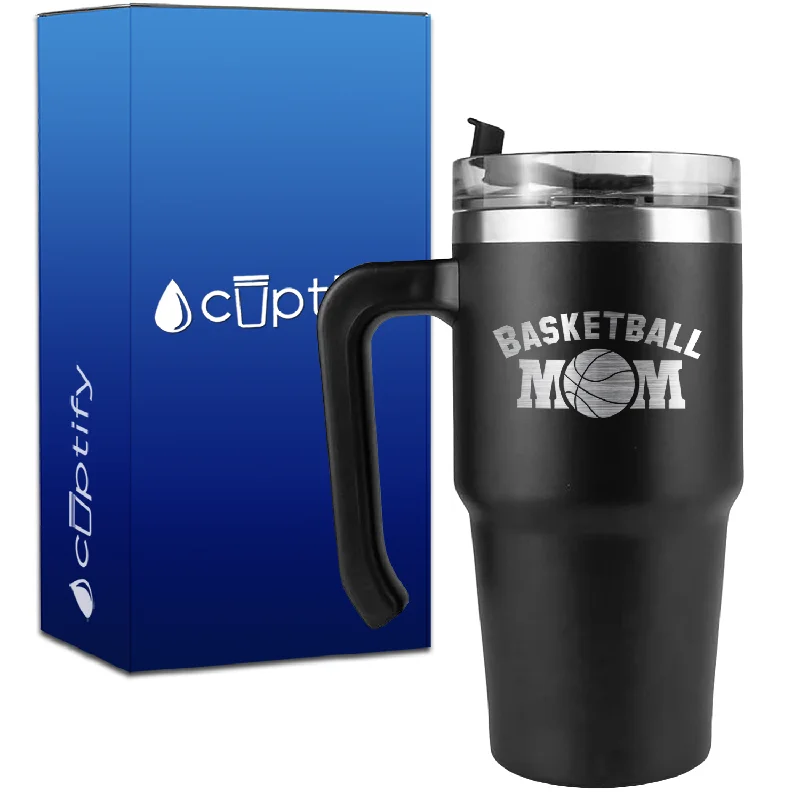 Basketball Mom on 20oz Basketball Travel Mug