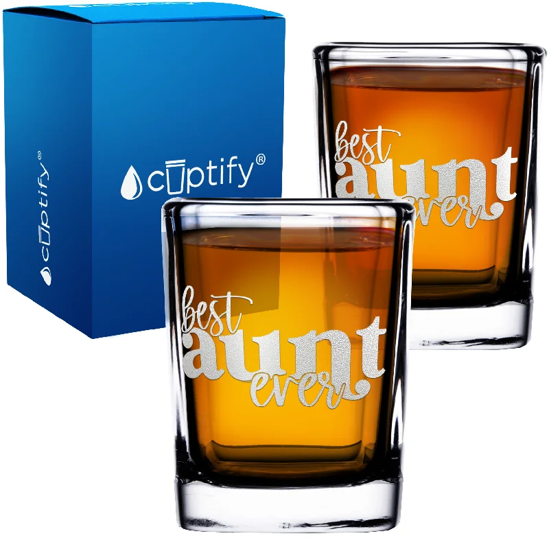 Best Aunt Ever 2oz Square Shot Glasses - Set of 2