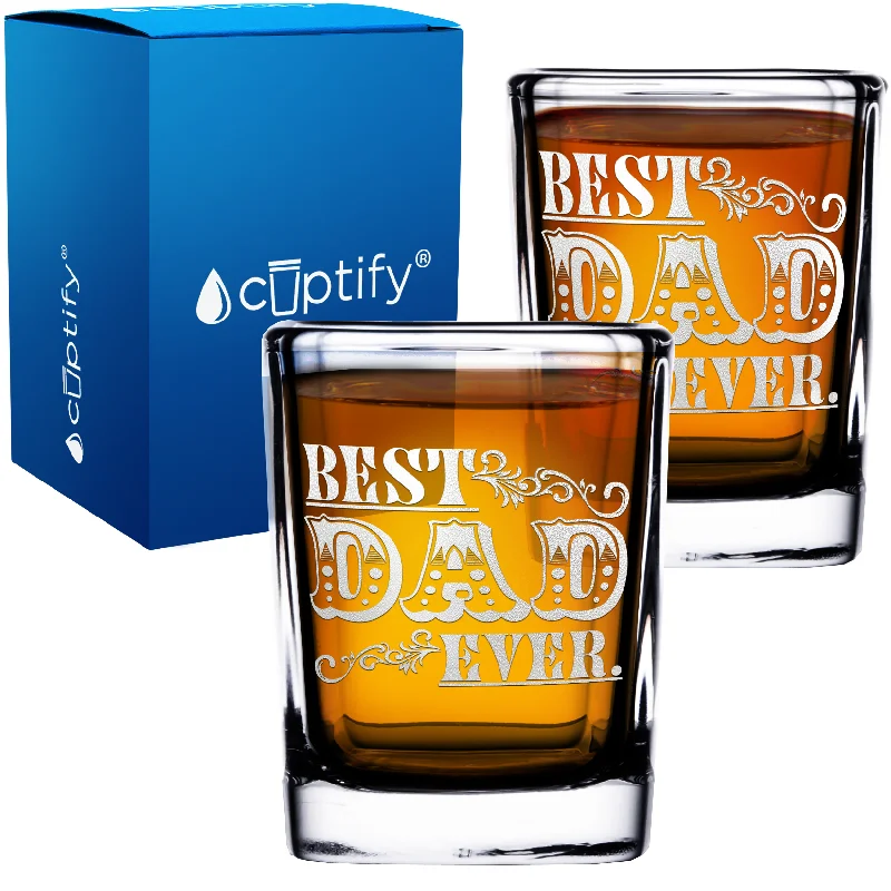 Best Dad Ever 2oz Square Shot Glasses - Set of 2