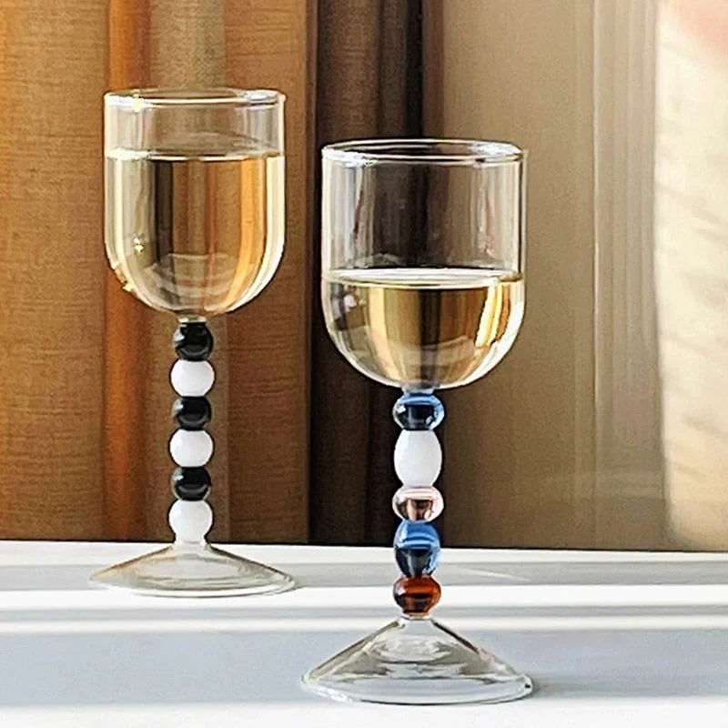 Bido Beaded Goblet Wine Glass