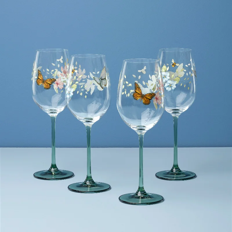 Butterfly Meadow Wine Glasses, Set of 4