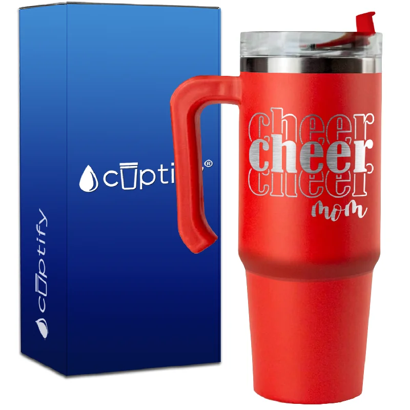 Cheer Cheer Cheer Mom on 30oz Cheer Travel Mug