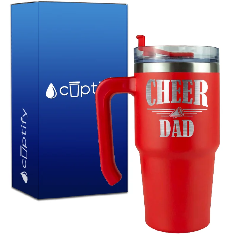 Cheer Dad Megaphone Lines on 20oz Cheer Travel Mug