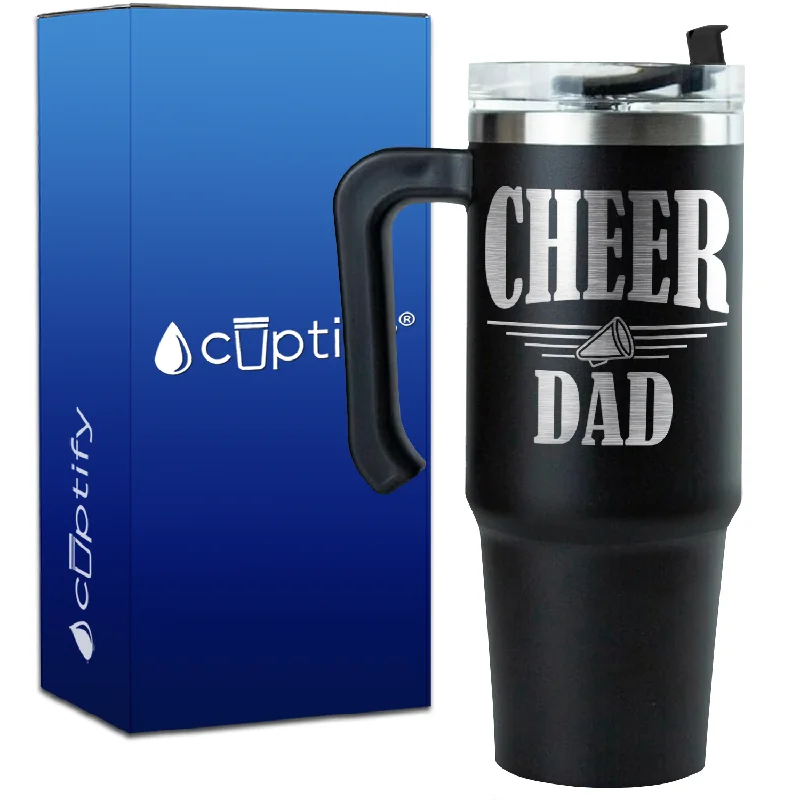 Cheer Dad Megaphone Lines on 30oz Cheer Travel Mug