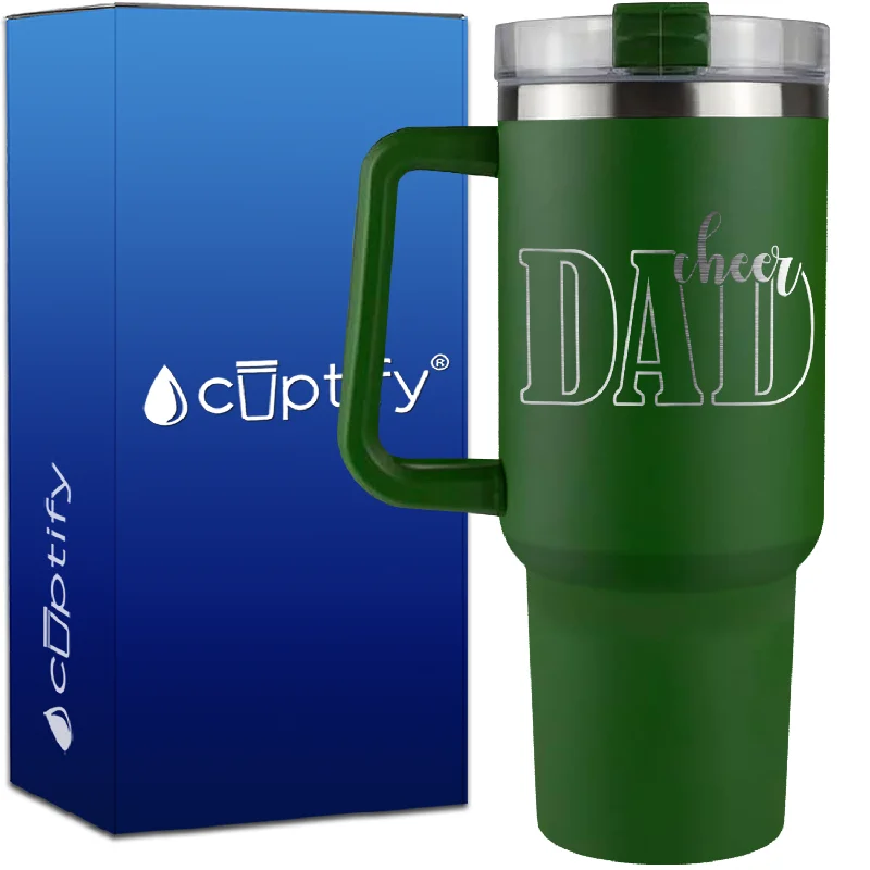 Cheer Dad Outline on 40oz Cheer Traveler Mug