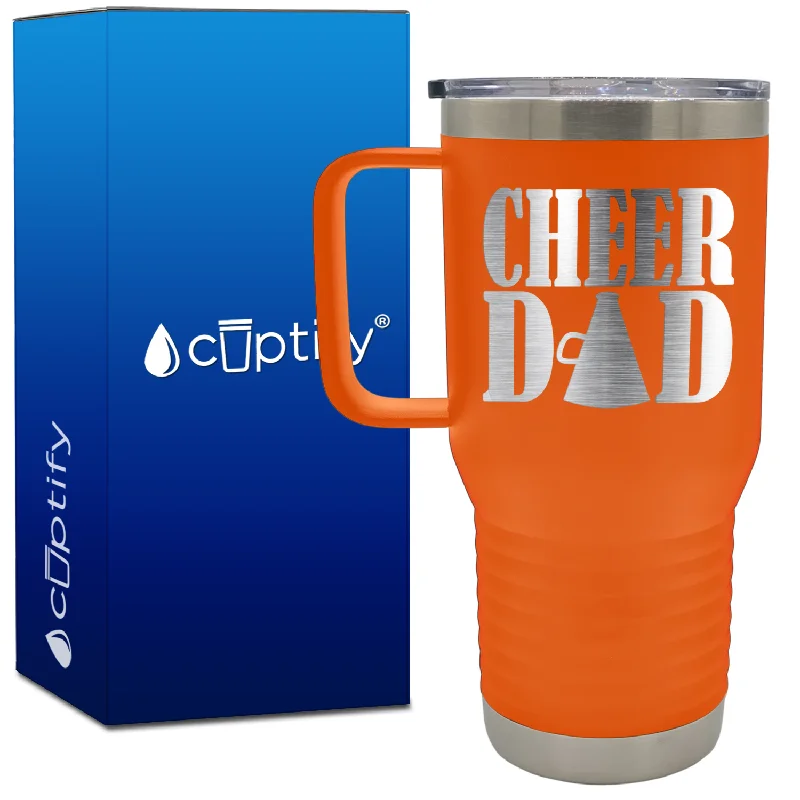 Cheer Dad with Megaphone 20oz Cheer Travel Mug