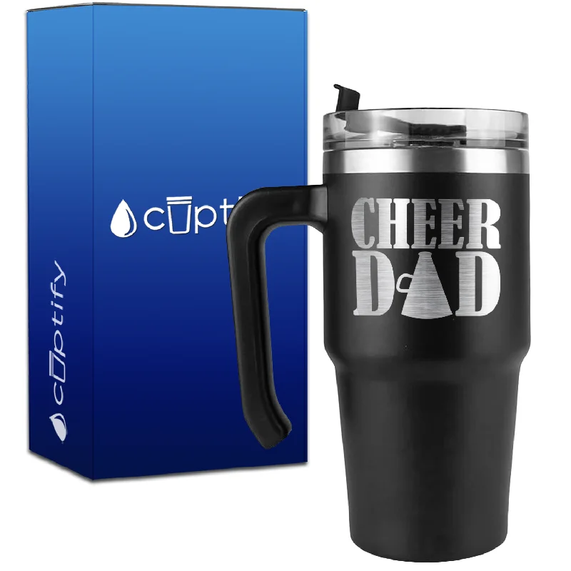 Cheer Dad with Megaphone on 20oz Cheer Travel Mug