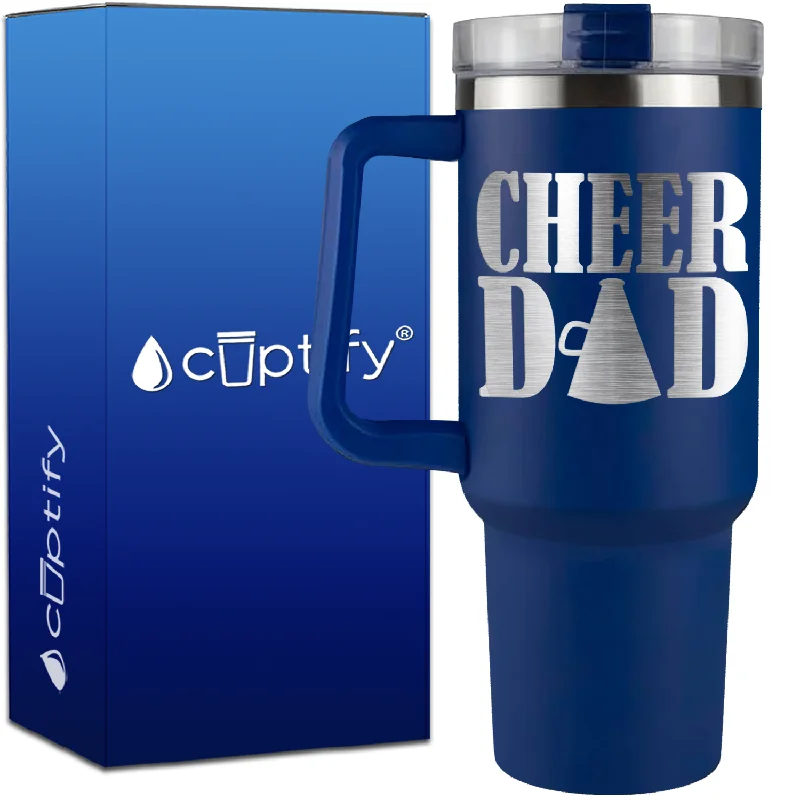 Cheer Dad with Megaphone on 40oz Cheer Traveler Mug