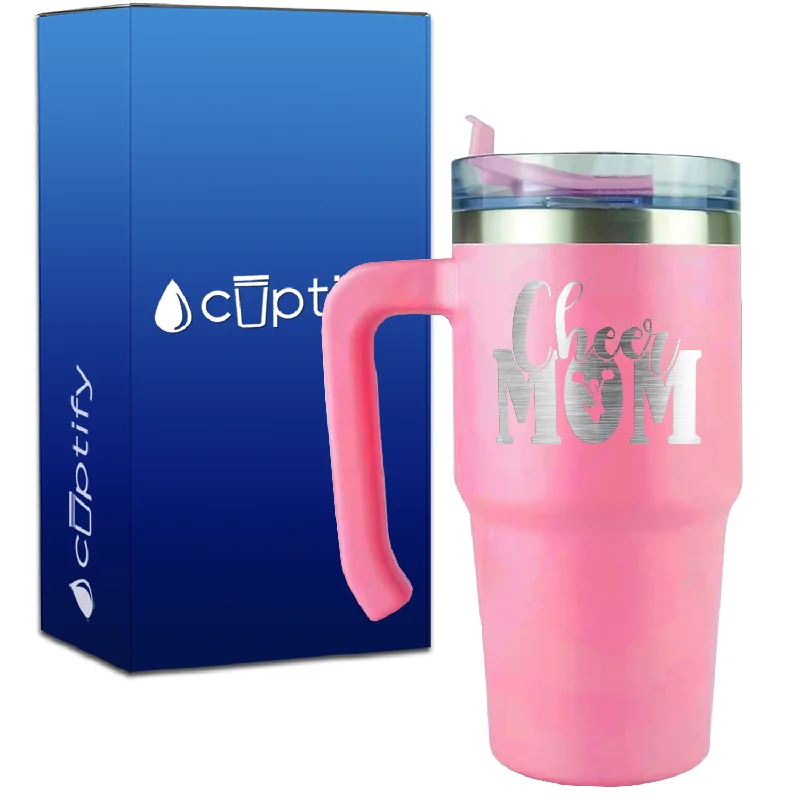 Cheer Mom Cheerleader Silhouette on 20oz Cheer Travel Mug