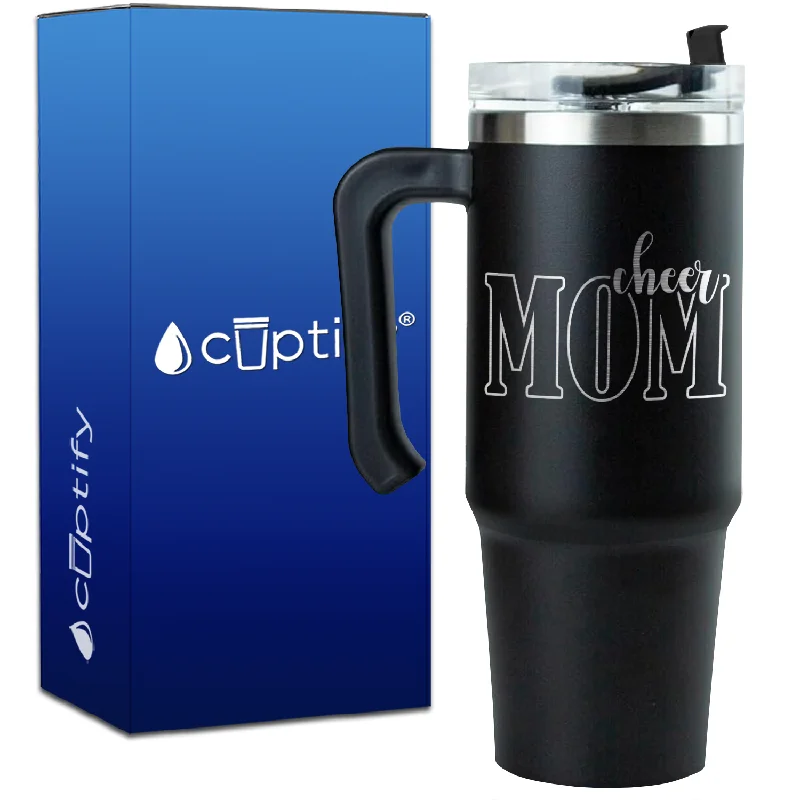 Cheer Mom Outline on 30oz Cheer Travel Mug