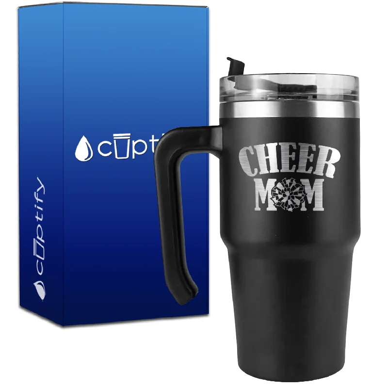 Cheer Mom Pom Pom on 20oz Cheer Travel Mug