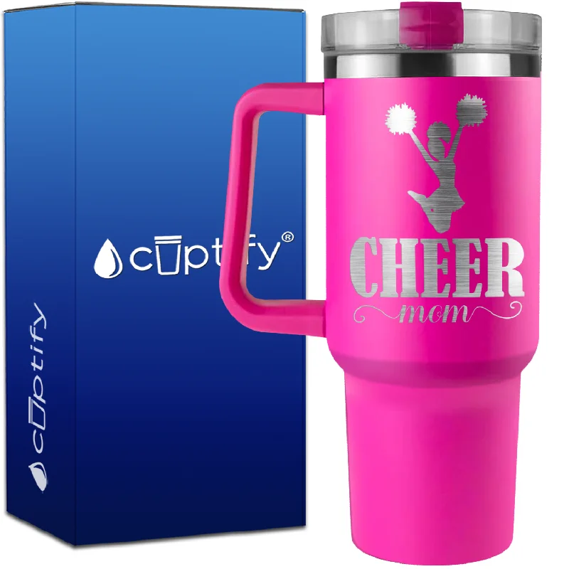 Cheer Mom Silhouette on 40oz Cheer Traveler Mug