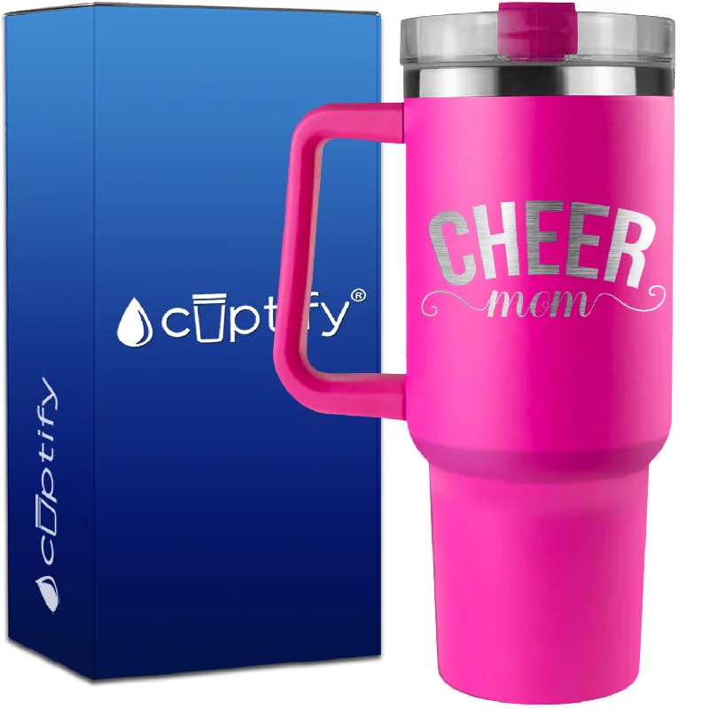 Cheer Mom Swoosh on 40oz Cheer Traveler Mug