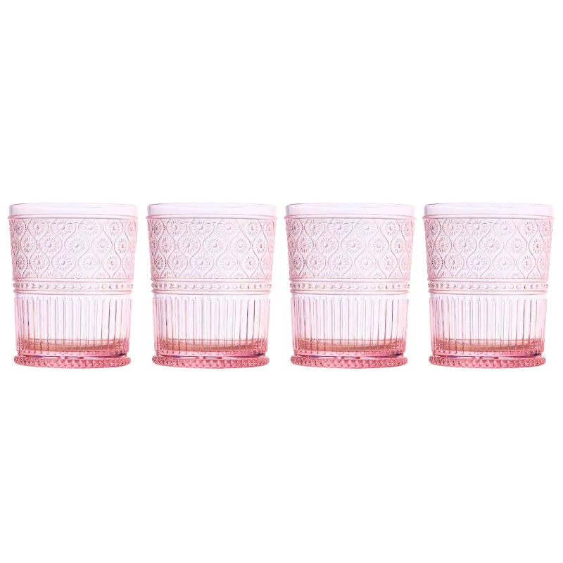 Claro Blush Acrylic Double Old Fashion, Set of 4