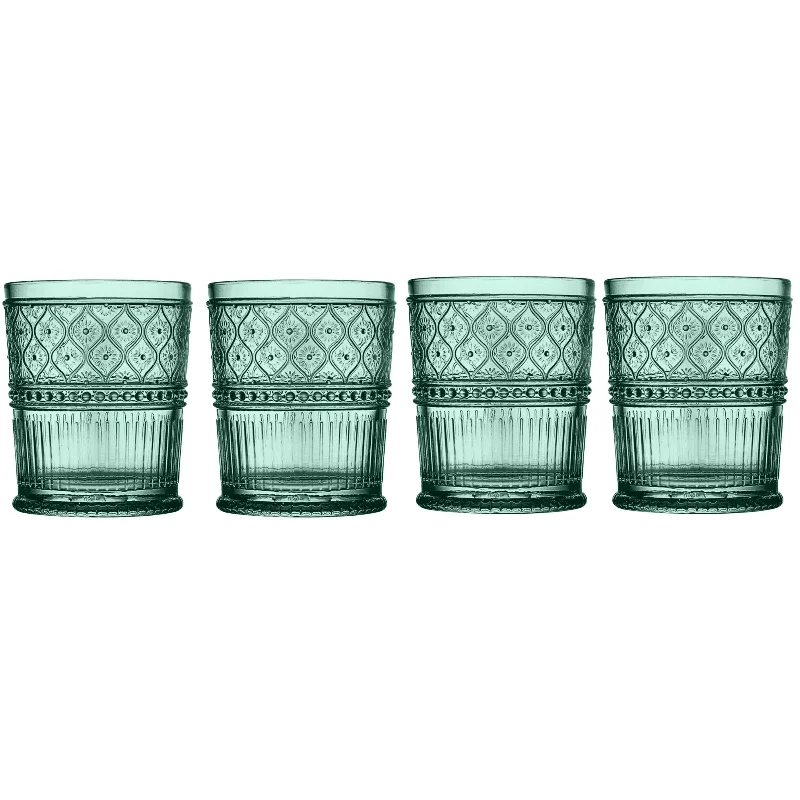 Claro Dark Green Double Old Fashion, Set of 4