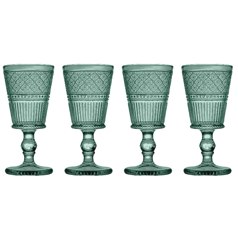 Claro Dark Green Goblet, Set of 4