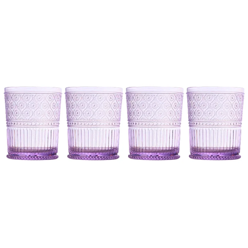 Claro Lavender Acrylic Double Old Fashion, Set of 4