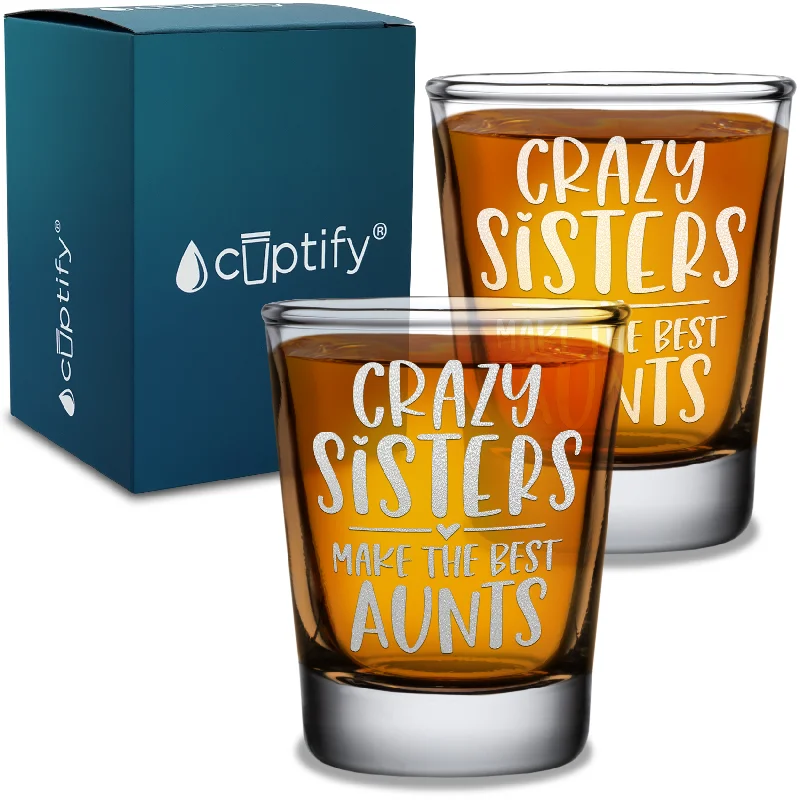 Crazy Sisters Best Aunts 2oz Shot Glasses - Set of 2