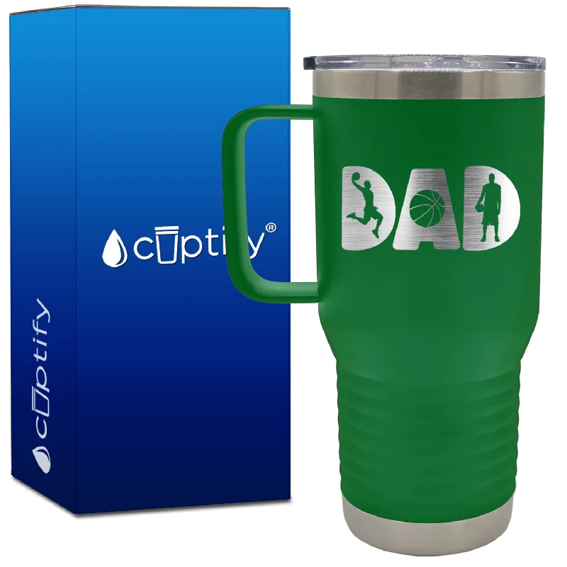 Dad Basketball Silhouettes 20oz Basketball Travel Mug