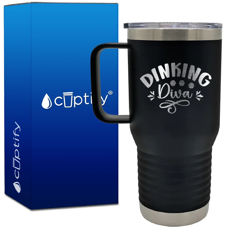 Dinking Diva Pickleball 20oz Pickleball Travel Mug