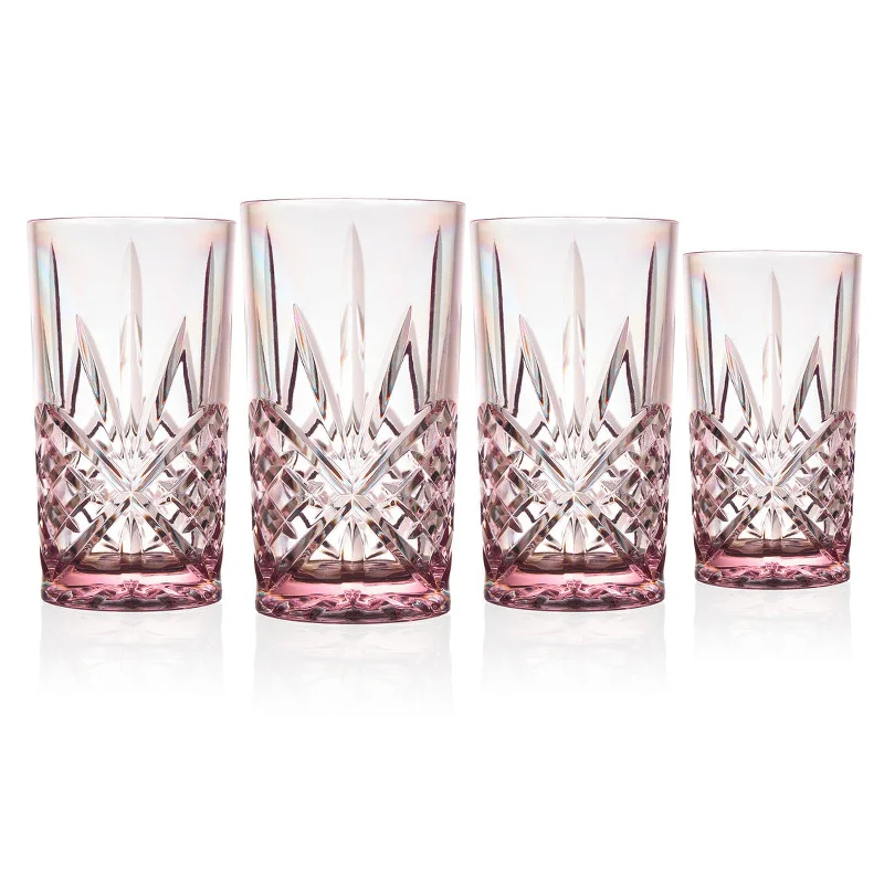 Dublin Acrylic Blush Highball, Set of 4