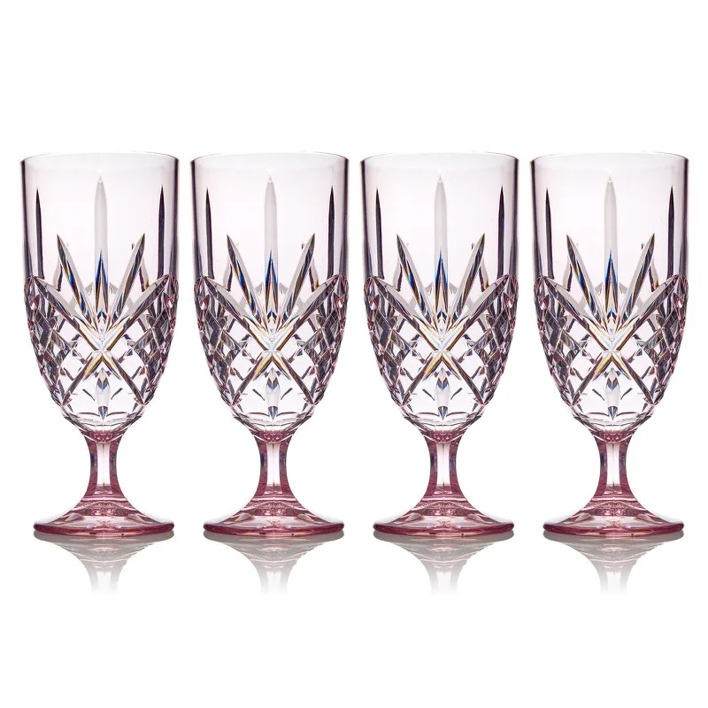 Dublin Acrylic Blush Water Goblet, Set of 4