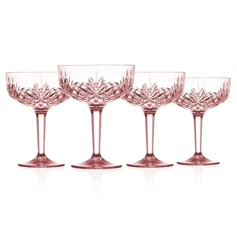 Dublin Acrylic Blush Champagne Coupe, Set of 4