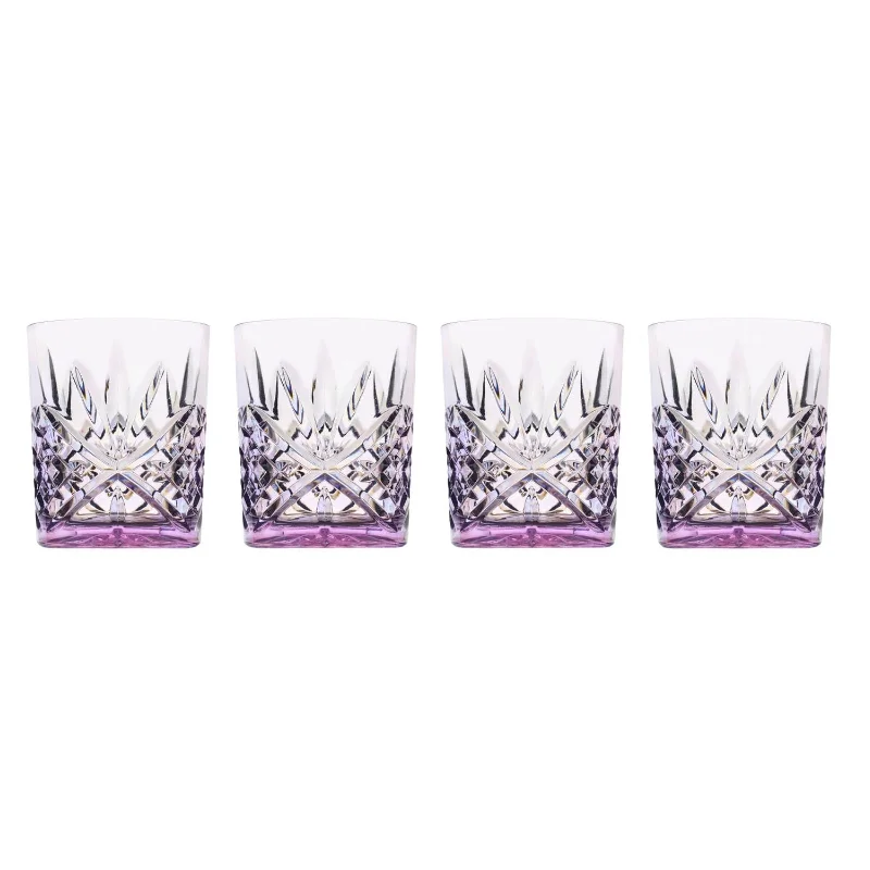 Dublin Acrylic Lavender Double Old Fashion, Set of 4