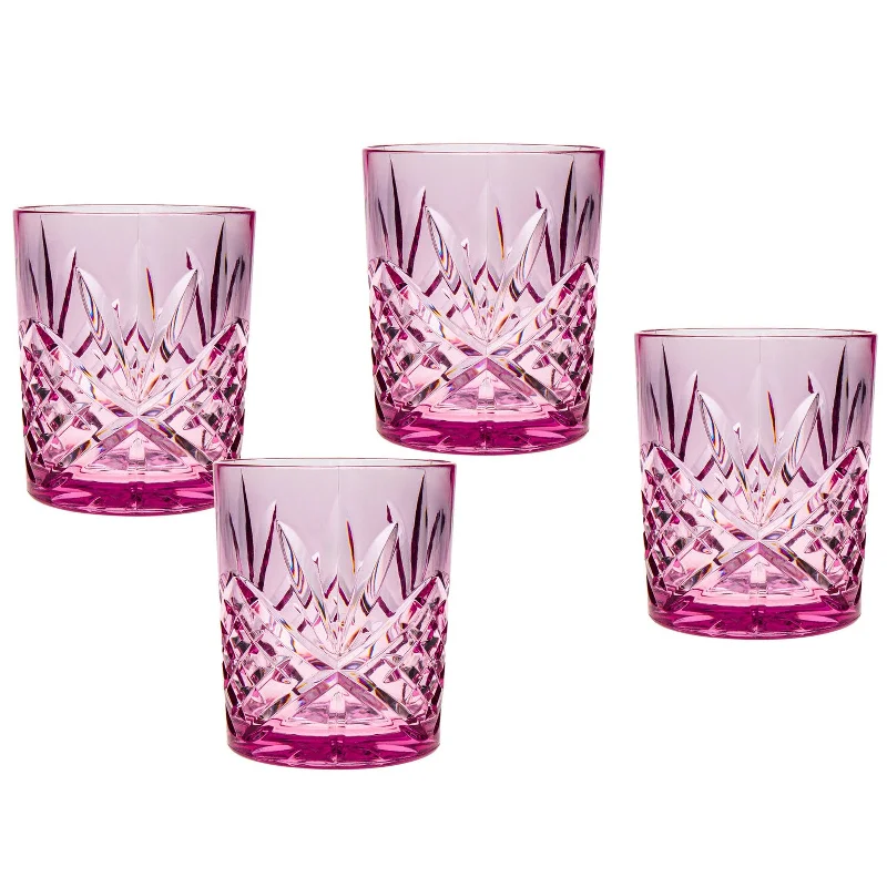 Dublin Acrylic Lilac Double Old Fashion, Set of 4