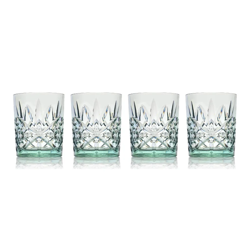 Dublin Acrylic Seafoam Double Old Fashion, Set of 4