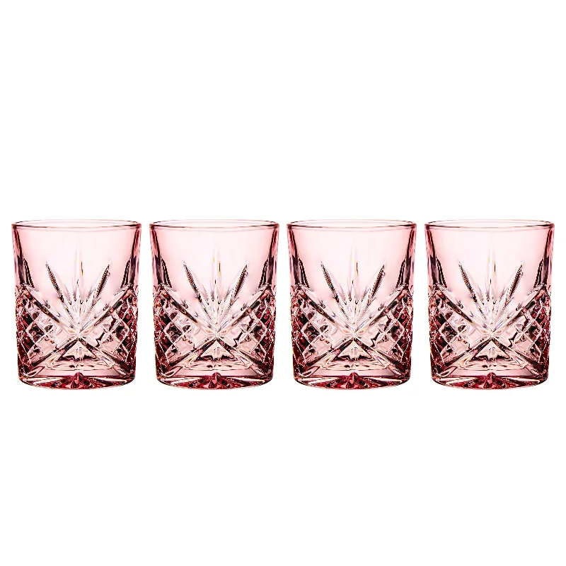 Dublin Crystal Blush Double Old Fashion Set of 4