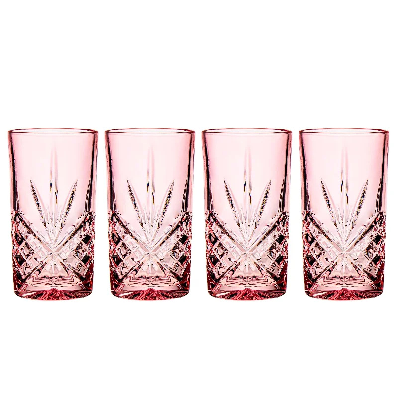 Dublin Crystal Blush Highball, Set of 4