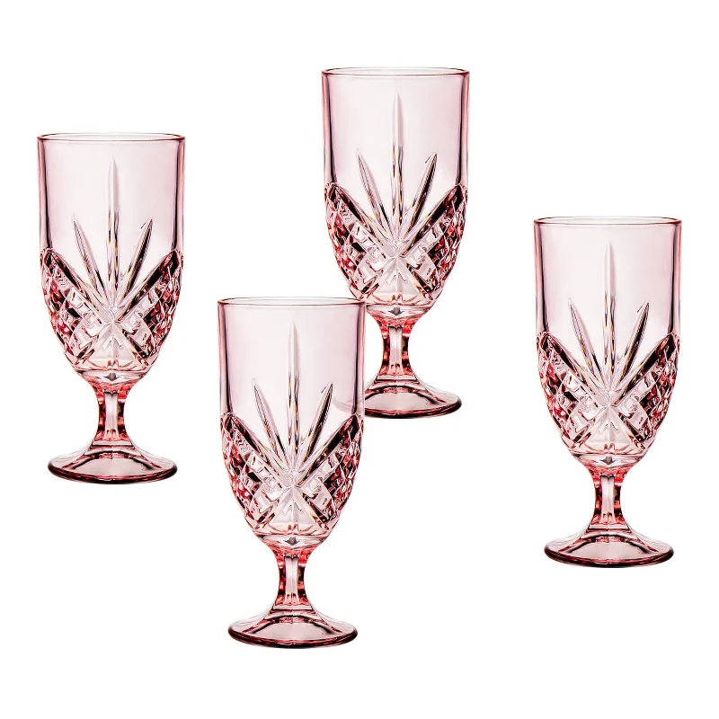 Dublin Crystal Blush Ice Tea Glass, Set of 4