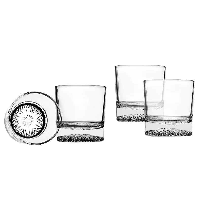 Dublin Crystal Contempo Double Old Fashion, Set of 4