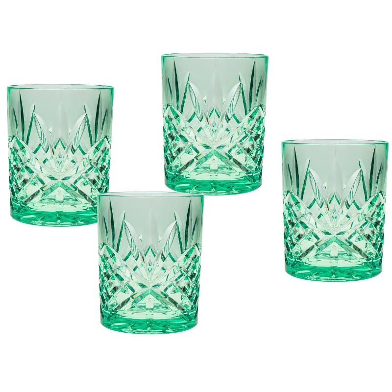 Dublin Acrylic Light Green Double Old Fashion, Set of 4