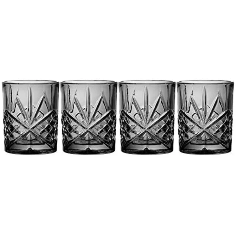 Dublin Crystal Midnight Double Old Fashion, Set of 4