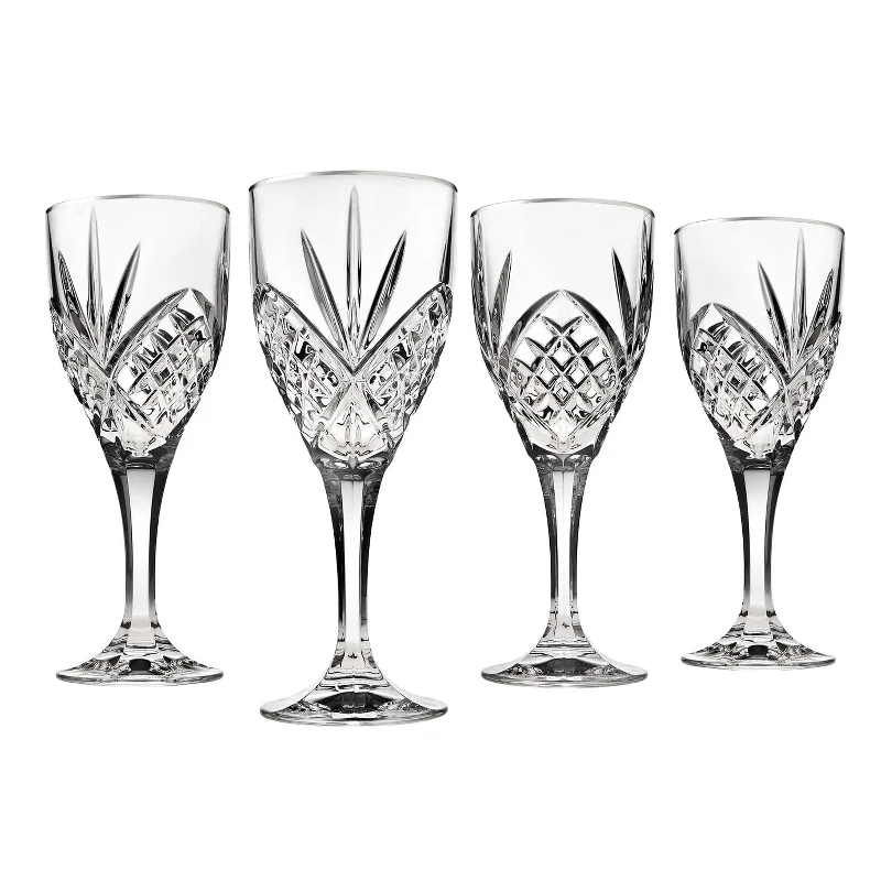 Dublin Crystal Platinum Rim Goblet, Set of 4