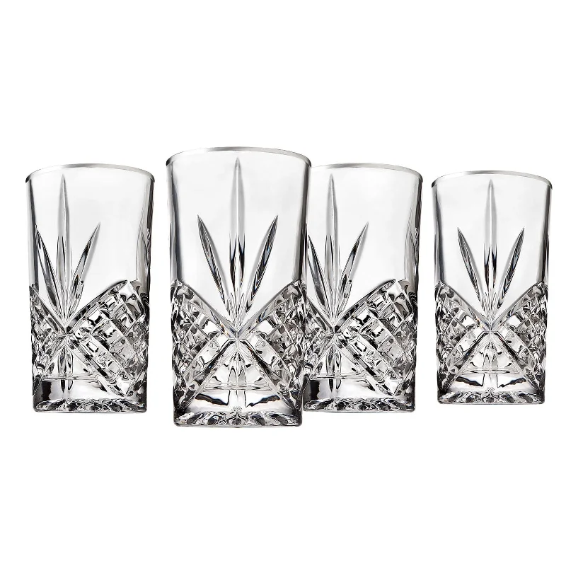 Dublin Crystal Platinum Rim Highball, Set of 4