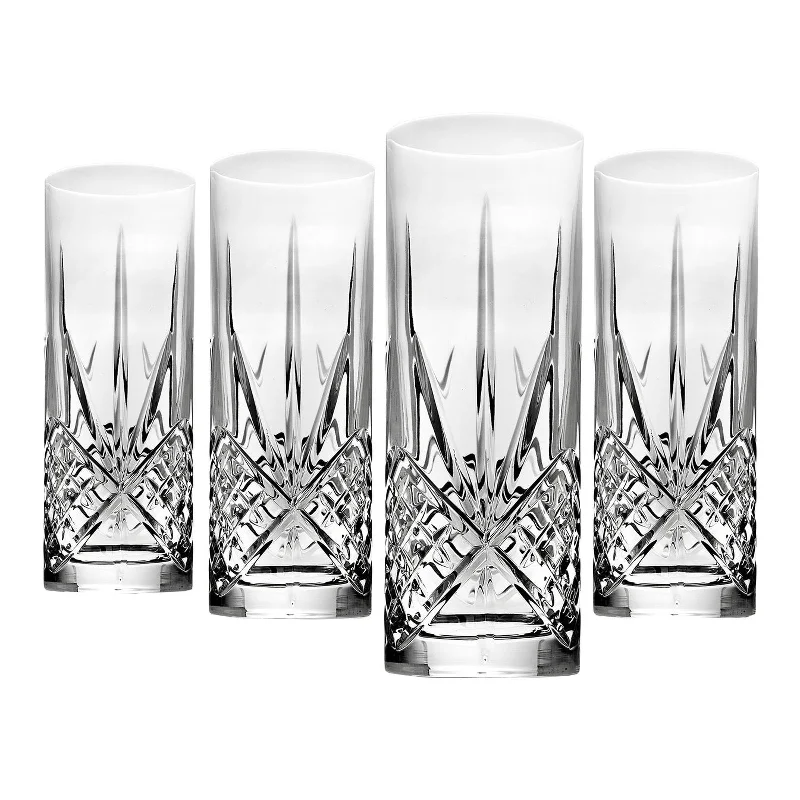 Dublin Crystal Tom Collins Highball Glass, Set of 4