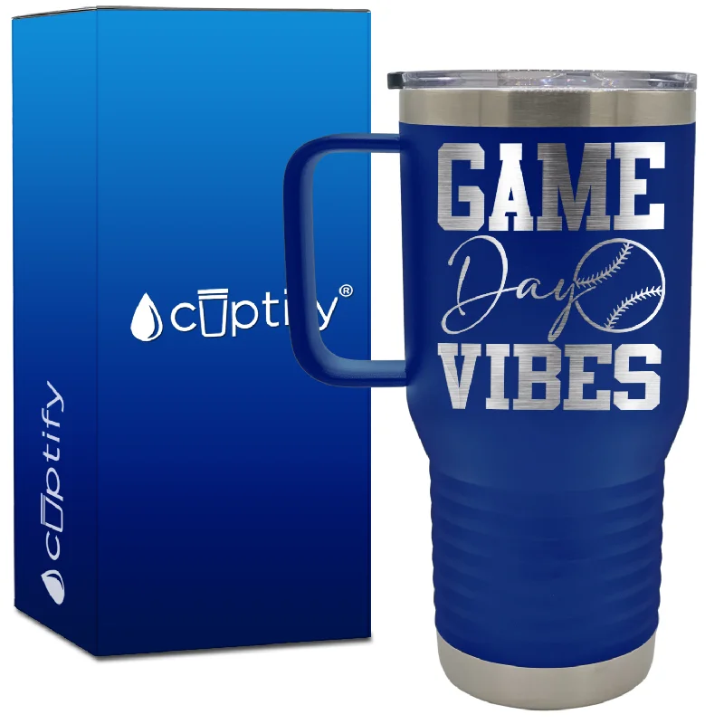 Game Day Vibes Baseball 20oz Baseball Travel Mug